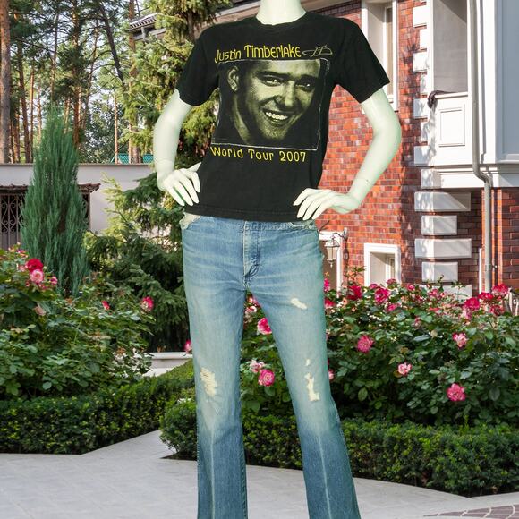 Y2K Vintage Justin Timberlake World Tour 2007 T Shirt S - Picture 2 of 8